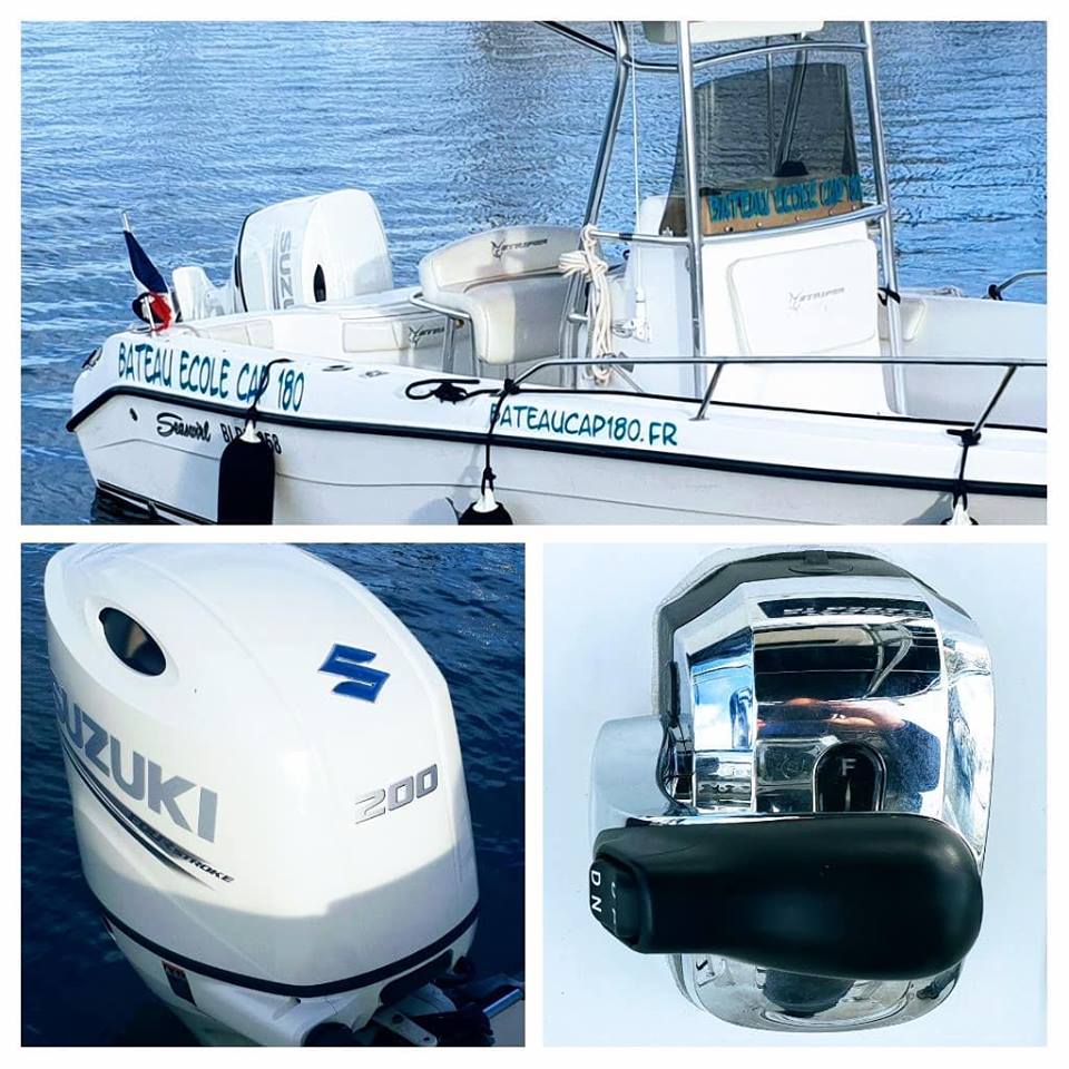 bateau école et moteur du bateau